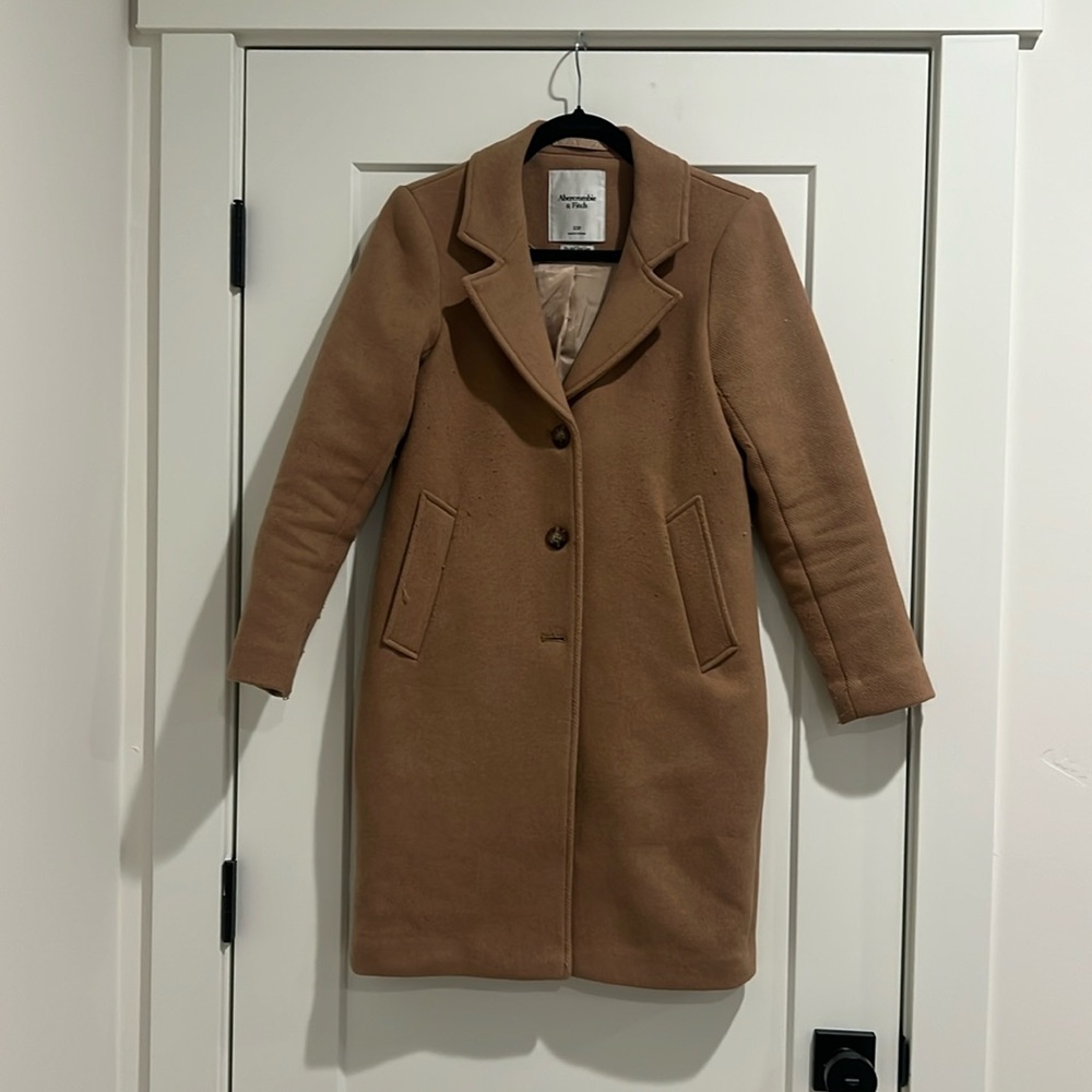Camel Abercrombie & Fitch Dad Coat